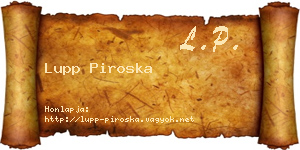 Lupp Piroska névjegykártya